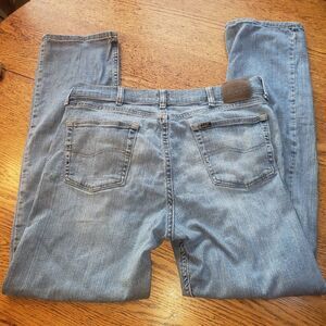Lee Light Blue Jeans Mens 36x34 Straight Leg Regular Fit